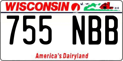 WI license plate 755NBB