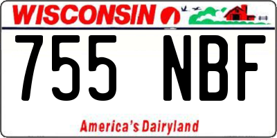 WI license plate 755NBF