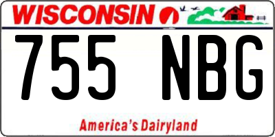 WI license plate 755NBG