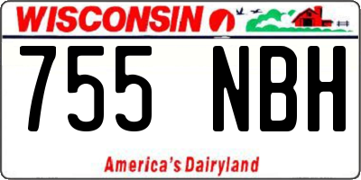 WI license plate 755NBH