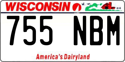 WI license plate 755NBM