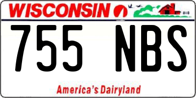 WI license plate 755NBS