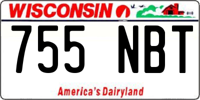 WI license plate 755NBT