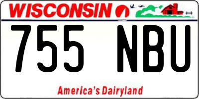 WI license plate 755NBU