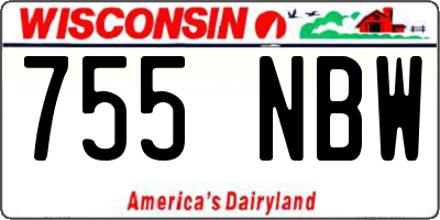 WI license plate 755NBW