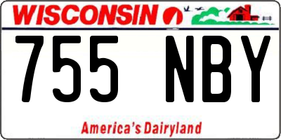 WI license plate 755NBY