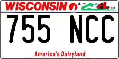 WI license plate 755NCC