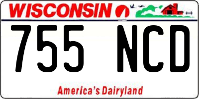 WI license plate 755NCD