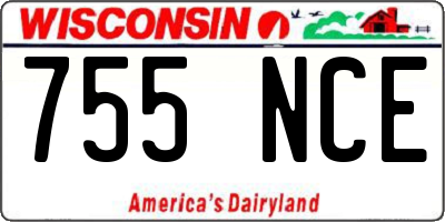 WI license plate 755NCE