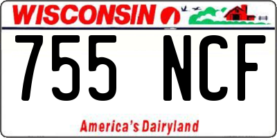 WI license plate 755NCF