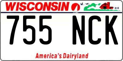 WI license plate 755NCK