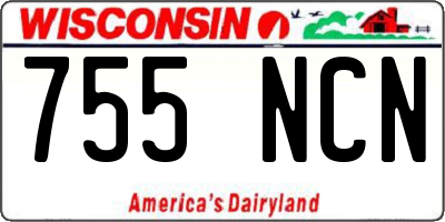 WI license plate 755NCN