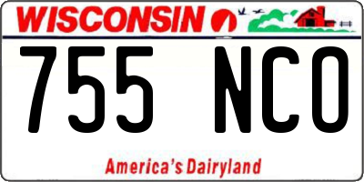 WI license plate 755NCO