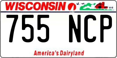 WI license plate 755NCP