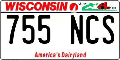 WI license plate 755NCS