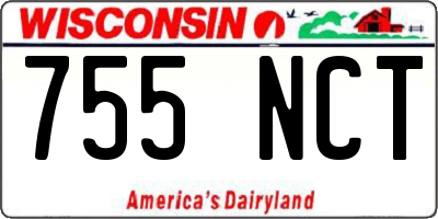 WI license plate 755NCT
