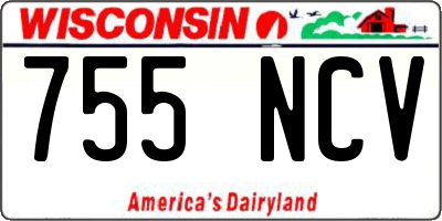 WI license plate 755NCV