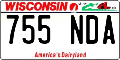WI license plate 755NDA