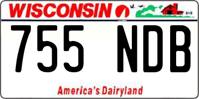 WI license plate 755NDB