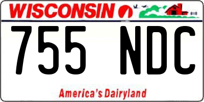 WI license plate 755NDC