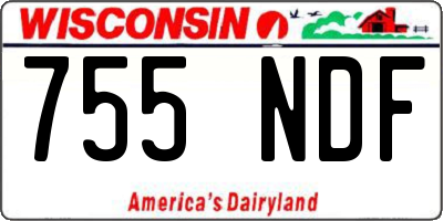 WI license plate 755NDF
