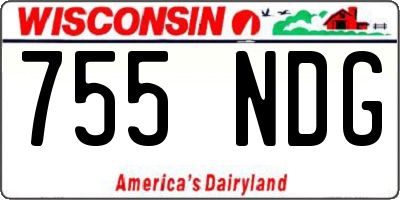 WI license plate 755NDG