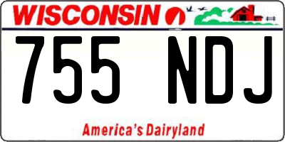 WI license plate 755NDJ