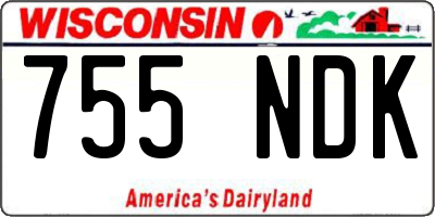 WI license plate 755NDK