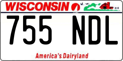 WI license plate 755NDL