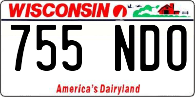 WI license plate 755NDO