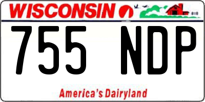WI license plate 755NDP
