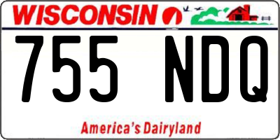 WI license plate 755NDQ