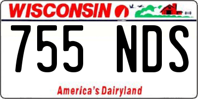 WI license plate 755NDS