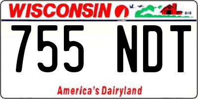 WI license plate 755NDT