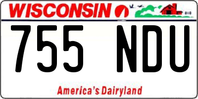 WI license plate 755NDU