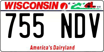 WI license plate 755NDV
