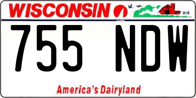 WI license plate 755NDW