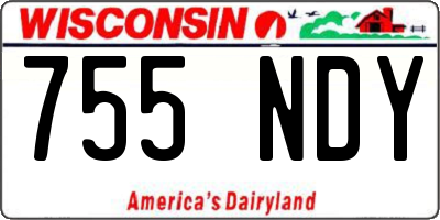 WI license plate 755NDY