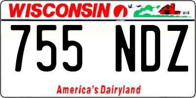 WI license plate 755NDZ