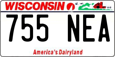 WI license plate 755NEA