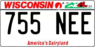 WI license plate 755NEE