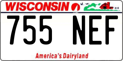 WI license plate 755NEF