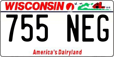 WI license plate 755NEG