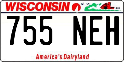 WI license plate 755NEH