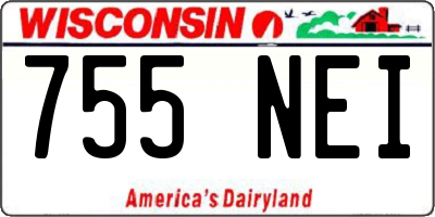 WI license plate 755NEI