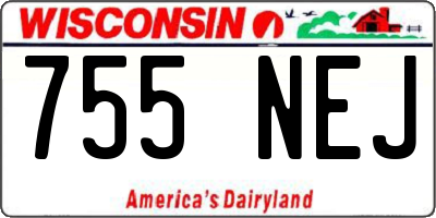 WI license plate 755NEJ