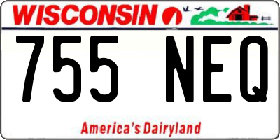 WI license plate 755NEQ