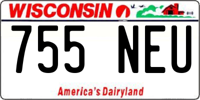 WI license plate 755NEU