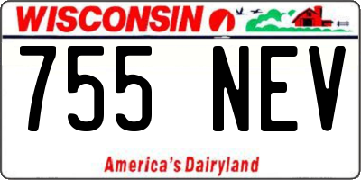WI license plate 755NEV