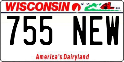 WI license plate 755NEW